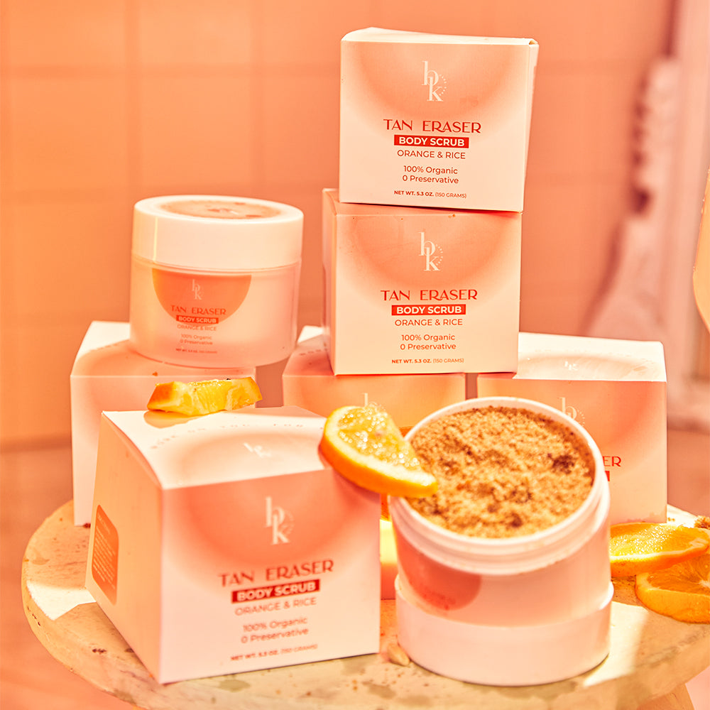 Rice and orange body scrub