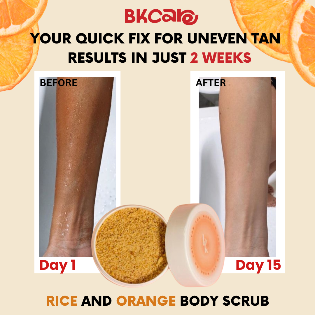 Rice and orange body scrub