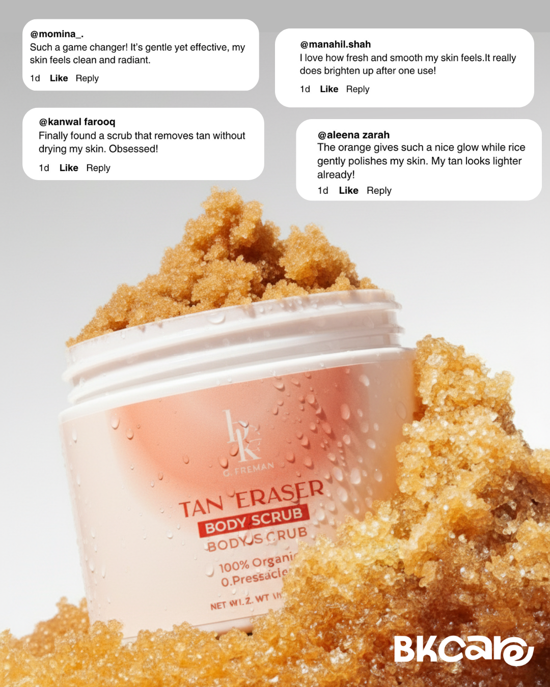 Rice and orange body scrub